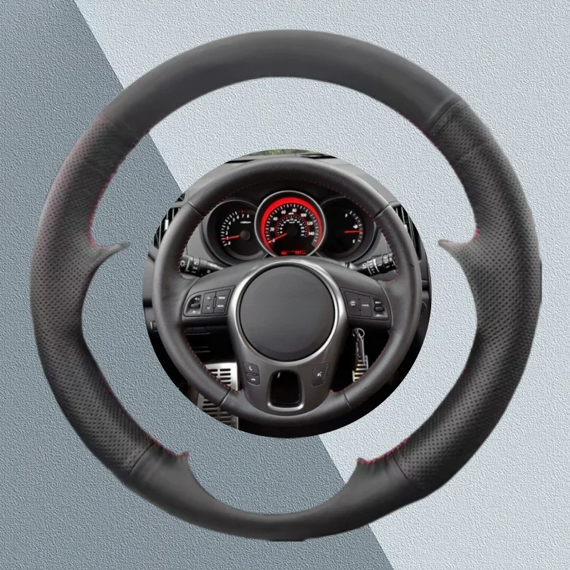 

Чехол на руль автомобиля на заказ для Kia Forte Soul Rio 2009-2014 2015-2021, нескользящая искусственная кожа, аксессуары для салона автомобиля