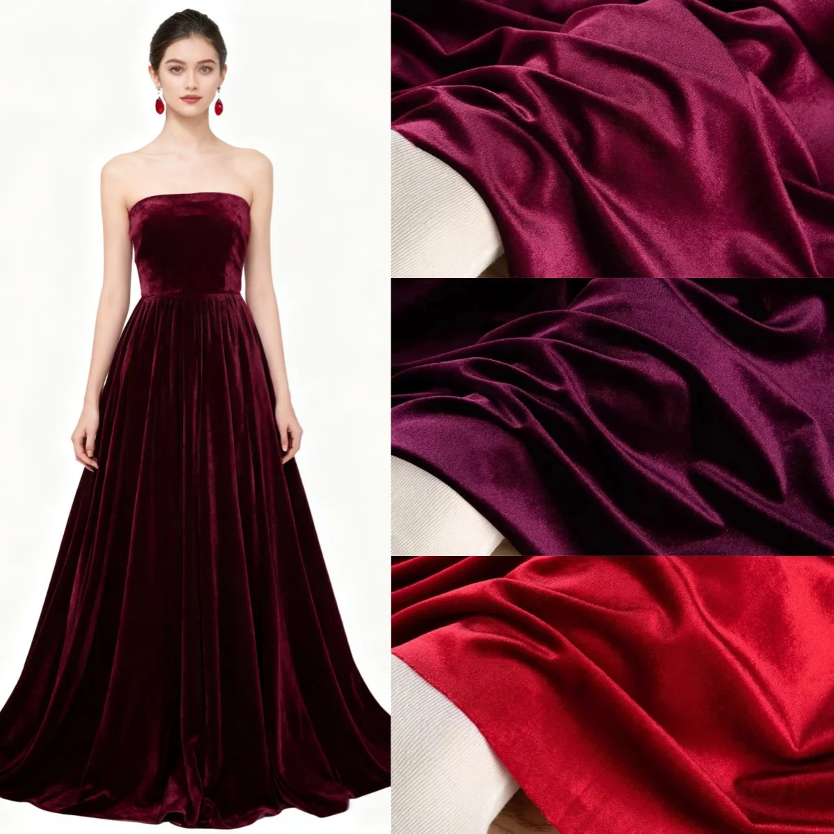 

High quality soft elastic velvet fabric sewing evening dress DIY photography background wedding party decoration curtain fabric