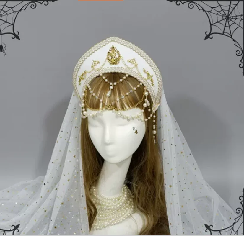 Imperial retro style luxurious bead chain headpiece