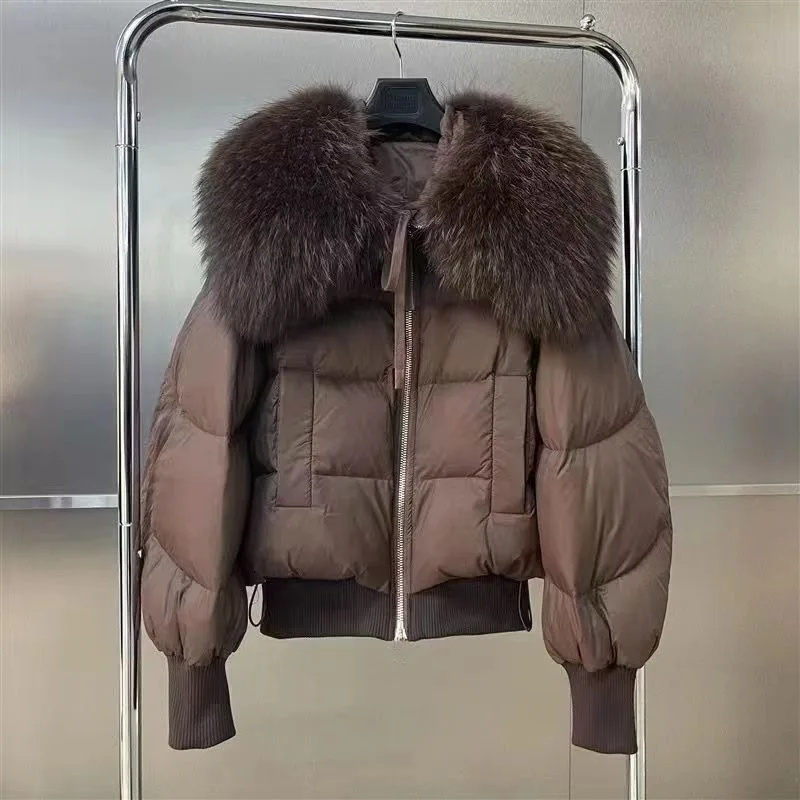 New Large-sized Down Cotton-padded Jacket Short Loose Bestseller Petite People Features Fashion Thickened Winter Coat Fur Collar