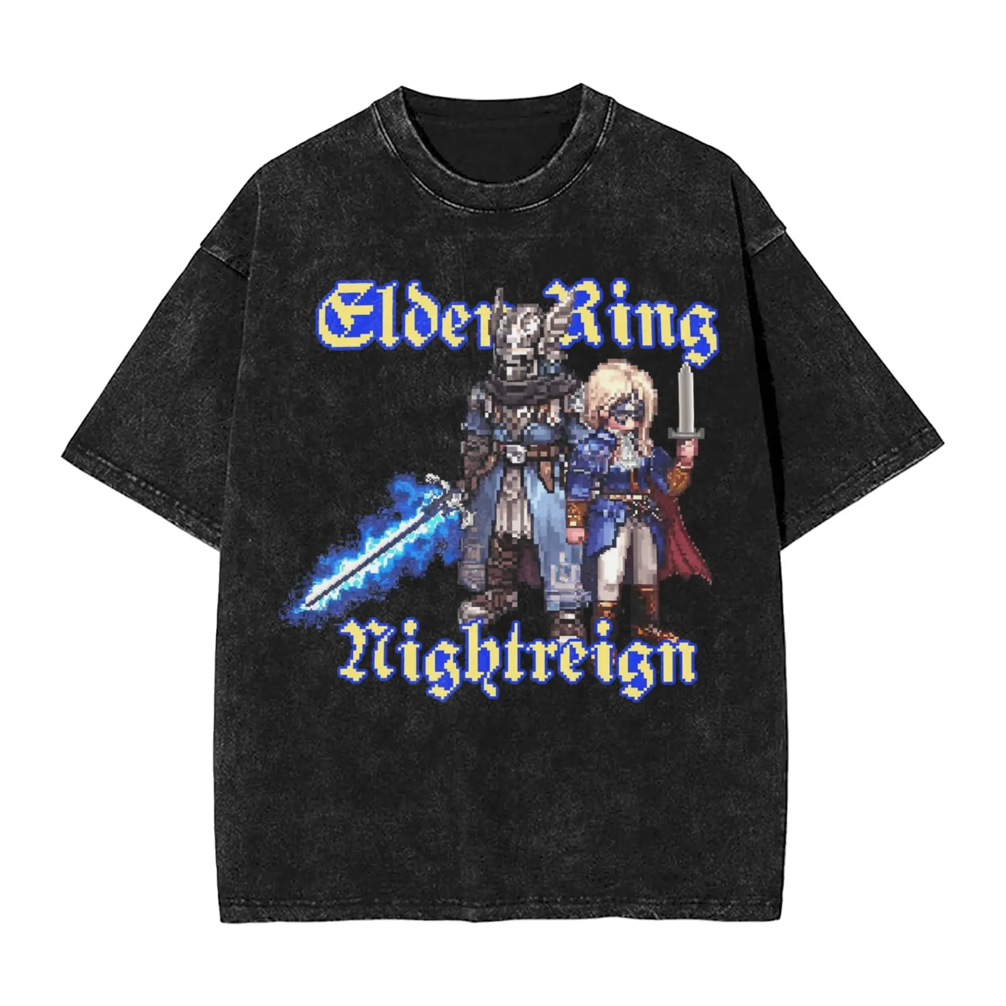 Eldeneds Ringeds Nightreign Revenant تي شيرت الهيب هوب غسلها القطن تي شيرت على طراز هاراجوكو عادية الرجال النساء الشارع الشهير الجرافيك القمم
