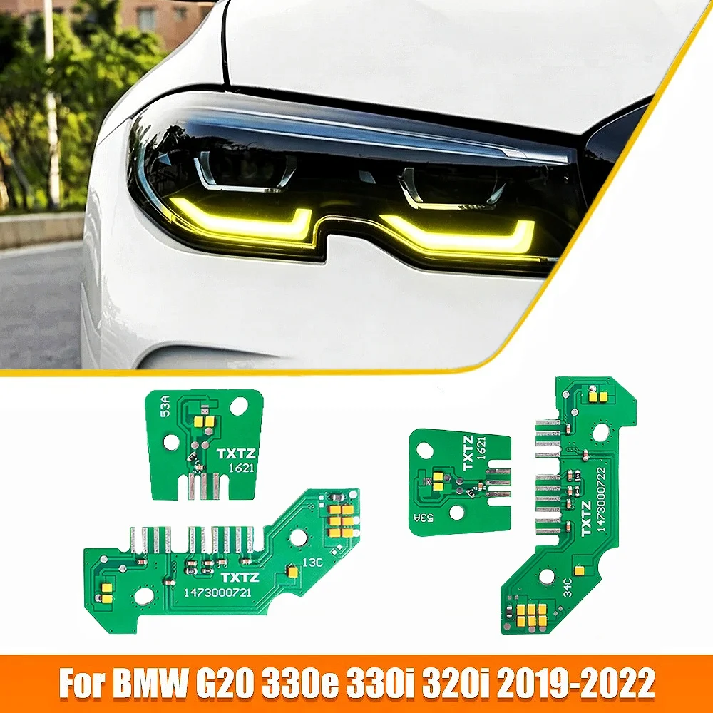Yellow LED DRL Boards For BMW G20 G21 330i 320i M340i M340iX 2019-2022 LED Headlight Daytime Running Lights Module Upgrade
