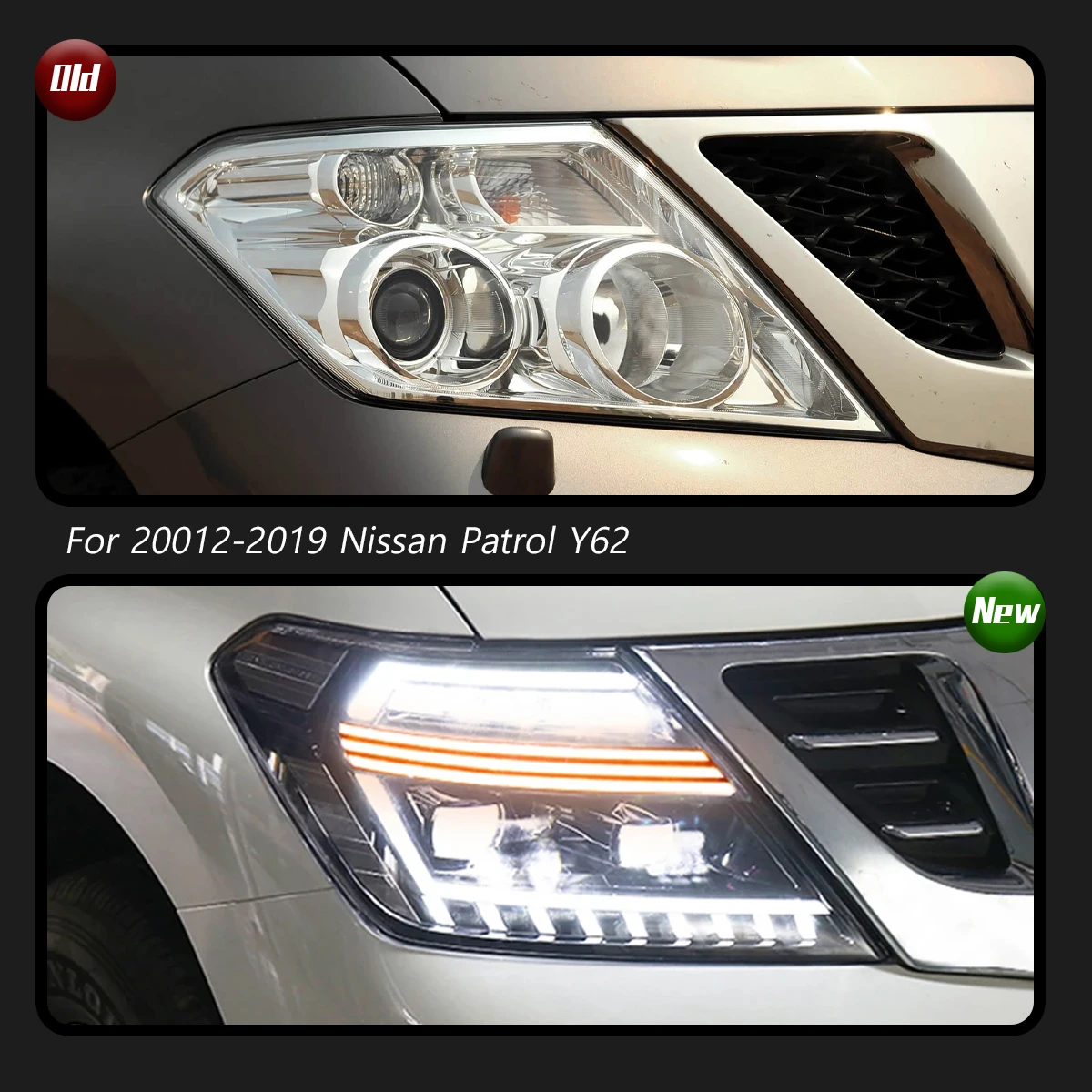 TYPY رئيس مصباح لنيسان باترول Y62 LED المصباح 2012-2018 المصابيح الأمامية DRL إشارة ديناميكية عالية شعاع الملاك العين العارض عدسة