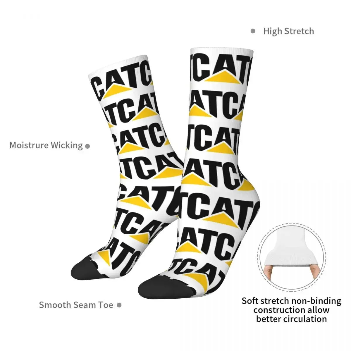 Calcetines largos con logotipo de caterpillar para hombre y mujer, medias Harajuku de alta calidad, accesorios para todas las estaciones, regalo de cumpleaños