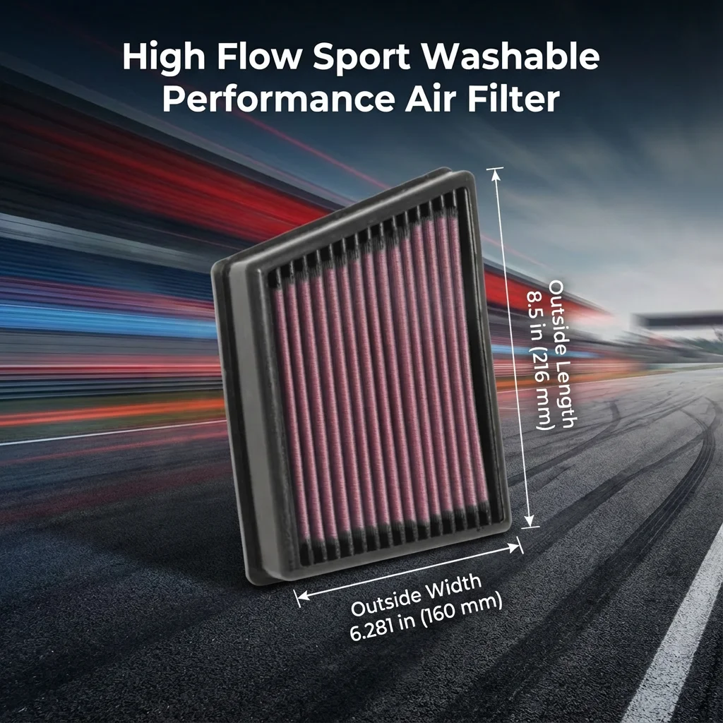 

Спортивный моющийся воздушный фильтр высокой производительности для Ford Fiesta, EcoSport, Puma, Figo, Tourneo, Transit Courier 2015-2024, 1.0, 1.1, 1.5, 2.0, 33-3117