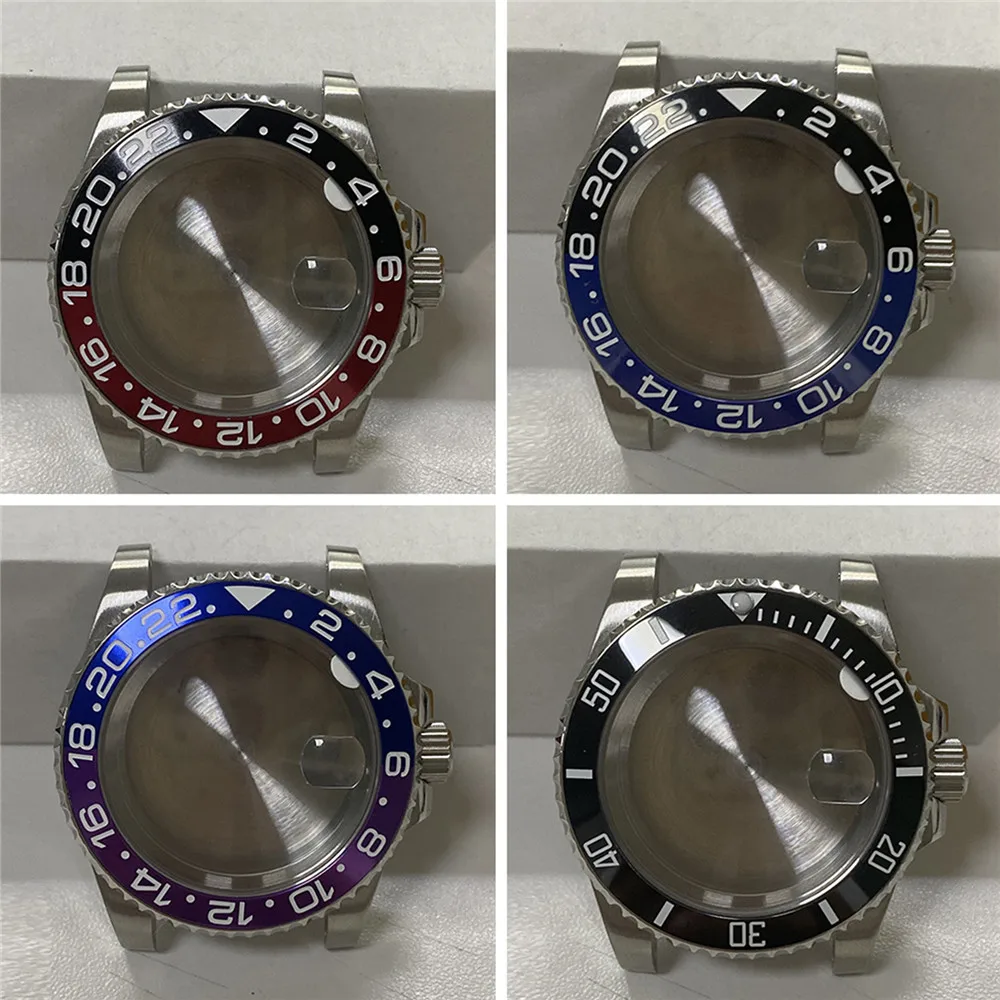 

40MM Watch Case, Sapphire Mirror Steel Case, for Miyota 8215 8205 8200/Mingzhu 2813 3804/ETA2836 ETA2834 Movement Watch Shell