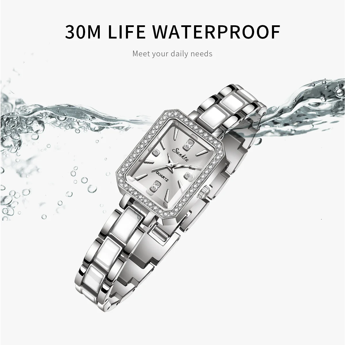 Luxury Top Brand Women's Watches Fashion Elegant Silver Watches for Women Original Simple Waterproof Quartz Wristwatches Ladies