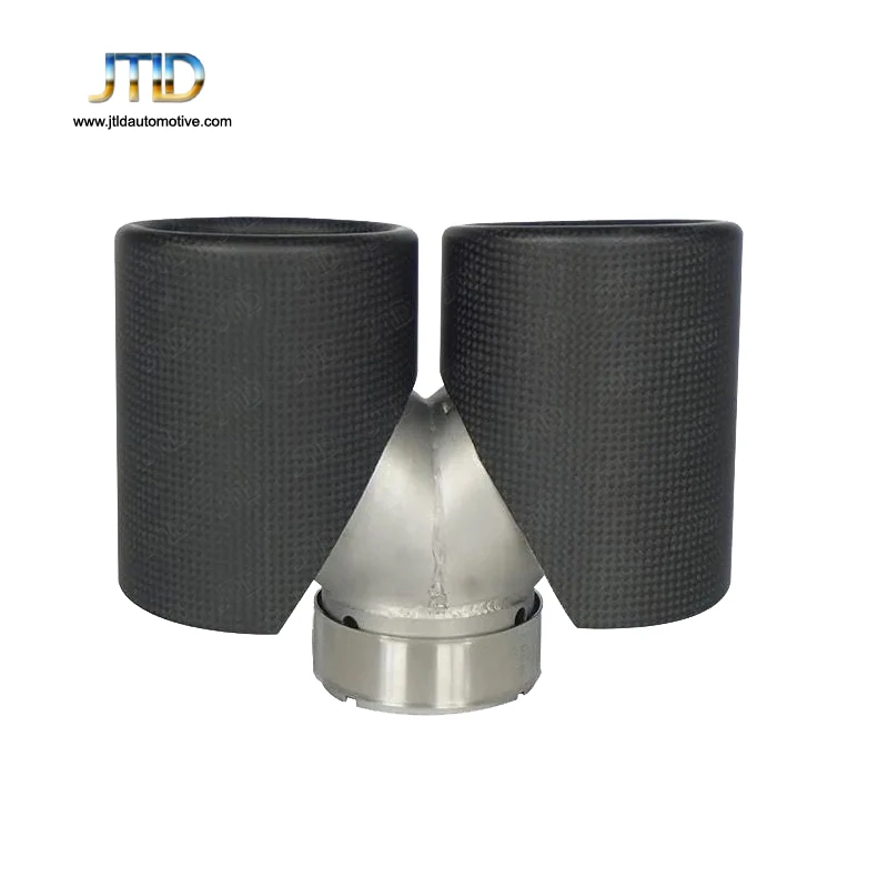 2pcs Custom Car Carbon Fiber Exhaust Tip Dual Exhaust Pipe 2.5 Inch Inlet Glossy Black Carbon Exhaust Tip End Pipe