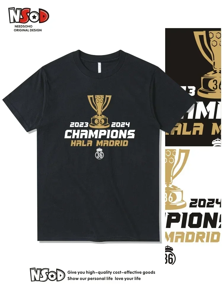 Real Madrid La Liga Championship Football T-shirt Jersey No. 5 Bellingham Modric Champions League Commemorative Sport Shirt Tops