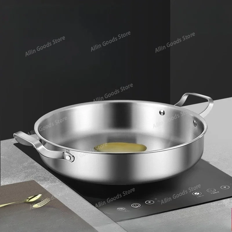 stainless steel pan for household uncoated binaural induction cooker