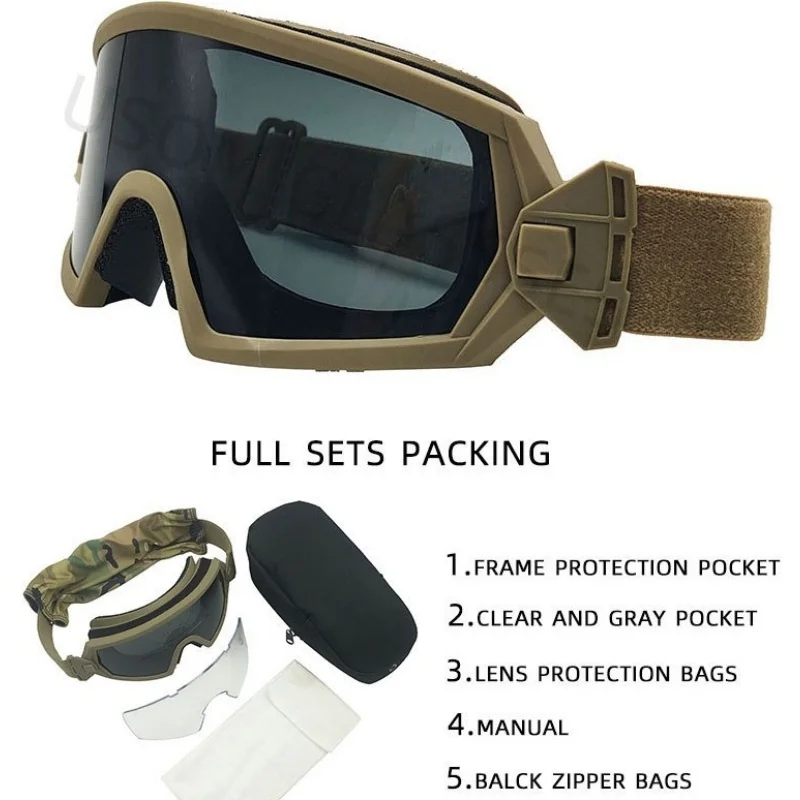 Russian Tactical Eyewear for Shooting and Hunting - Alpha Jungle Glasses with Bulletproof Protection Tactical Eyewear