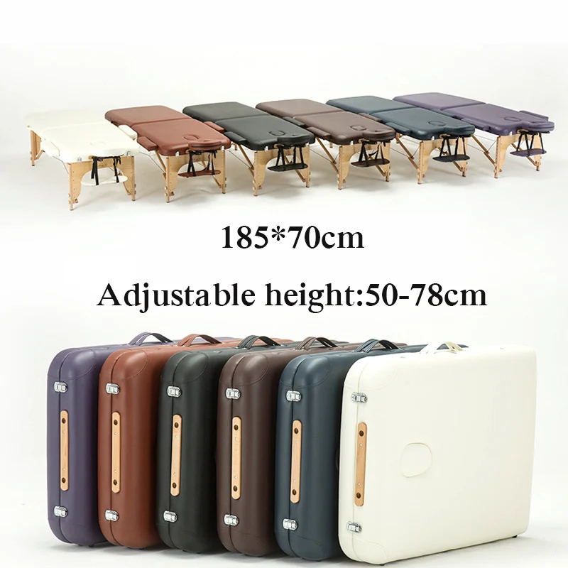 Manufacturer's Straight Reinforced Folding Beech Wood Massage Bed For Home Use, Massage, Tattoo, Embroidery Therapy Bed