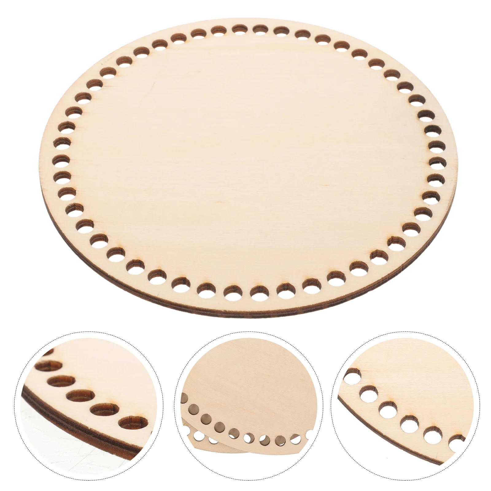 

2 Pcs Wooden Bag Bottom Base Round Crochet Basket Material Handmade Woven Chain Shape Sturdy Comfortable Protects