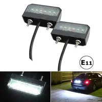OIATCO 2PCS Waterproof 6 LED 12V 24V Car License Number Plate Lights Trailer Rear Tail Lamp E11 Boat Truck Lorry Caravans Van