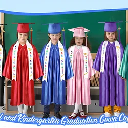 Graduation Season Children's Ribbon Etiquette Shoulderband Preschool Kindergarten Graduation Print Honorary Award Silk Shawl