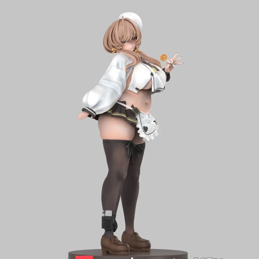 1/9 Victory Goddess Maid Dress Beauty Girl 3D Resin White Model Blank Figurine DIY Coloring Uncolored Unassembled Models