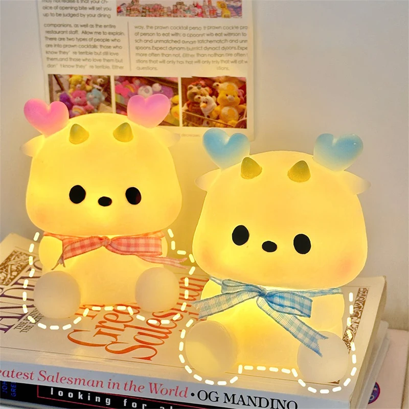 

Children's gift: Little Dragon Man cartoon toy night light, LED light, cute, can be placed in the bedroom, office, etc