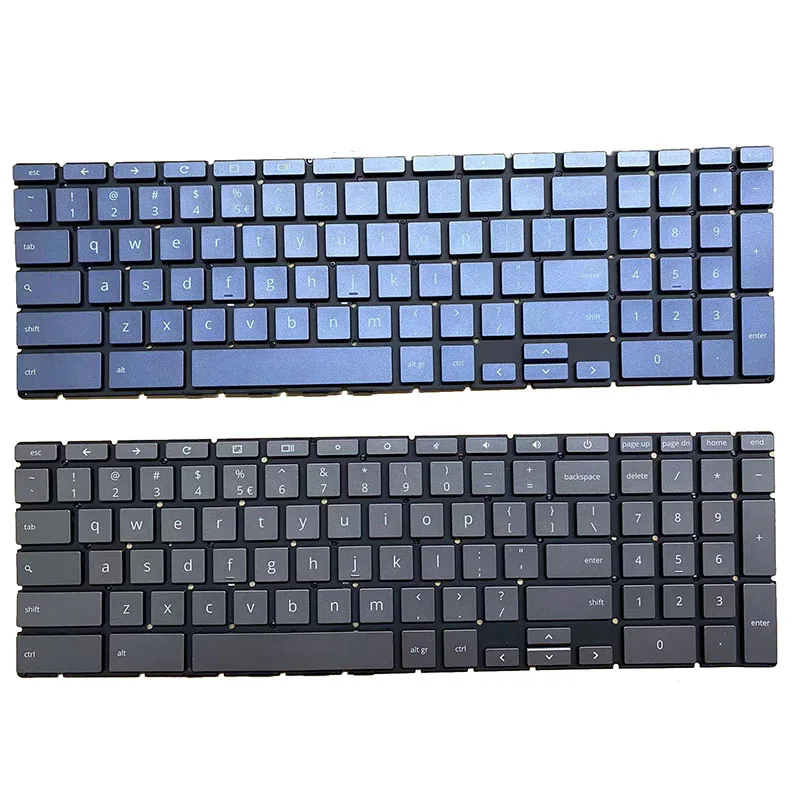 

New Original US For HP Chromebook 15-DE Laptop Keyboard Backlit Light blue gray