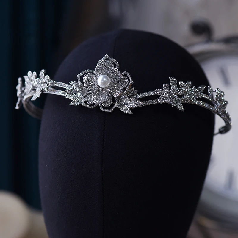 Cute Sparkling CZ Zircon Wedding Tiaras Bridal Headbands Evening Hair Accessories Brides Headpices