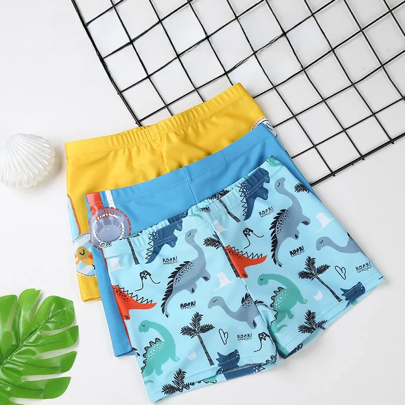 Children\'s swimming trunks, boys\' cartoon polyester boxer shorts, small and medium-sized kidsren\'s beach hot spring vacation ...