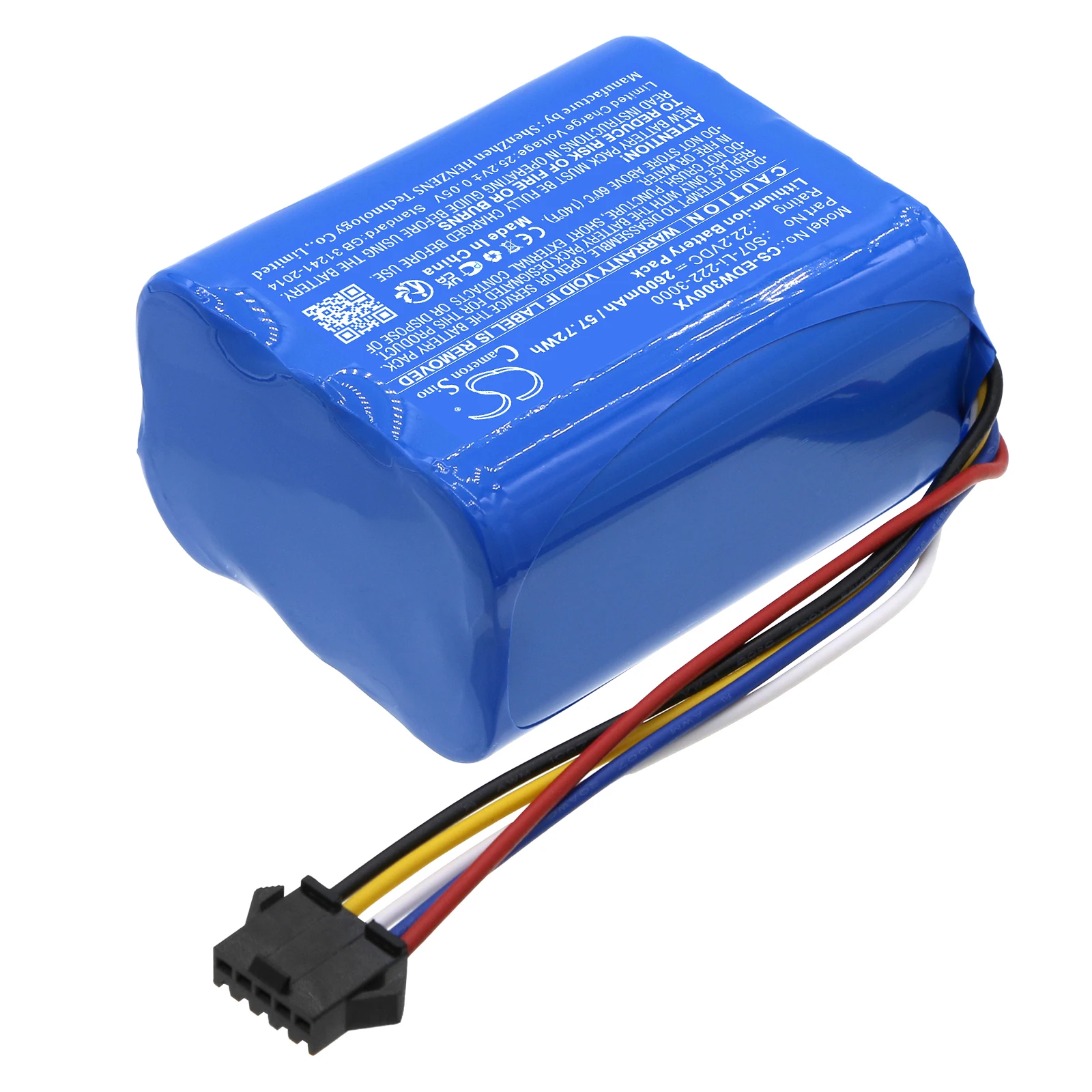 

Сменная батарея CS для Ecovacs Winbot X, WA30, WA50, Winbot X WA30, Winbot X WA50, артикул: S07-Li-222-3000, 100022, 2600 мАч / 57,72 Вт·ч