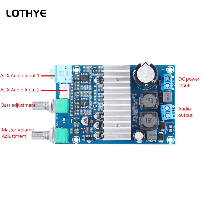 100W Subwoofer Versterker Board TPA3116 High Power 12-24V Audio Digitale Versterker Module TPA3116D2