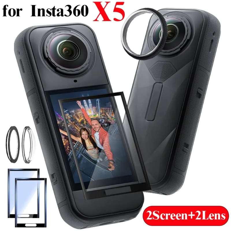 

4в1 для Insta360 ONE X5, защитная крышка объектива камеры, твердость 9H, защитная пленка из закаленного стекла для Insta 360 X5, аксессуары