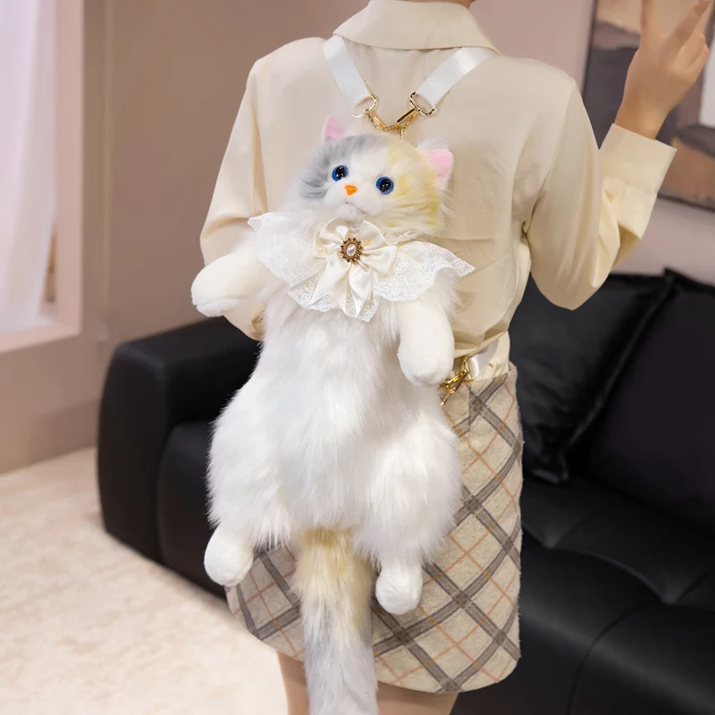 Schnauzer chien chat sac à dos Super doux à la mode décoration sac à bandoulière enfants dessin animé animaux poupées noël Halloween cadeau