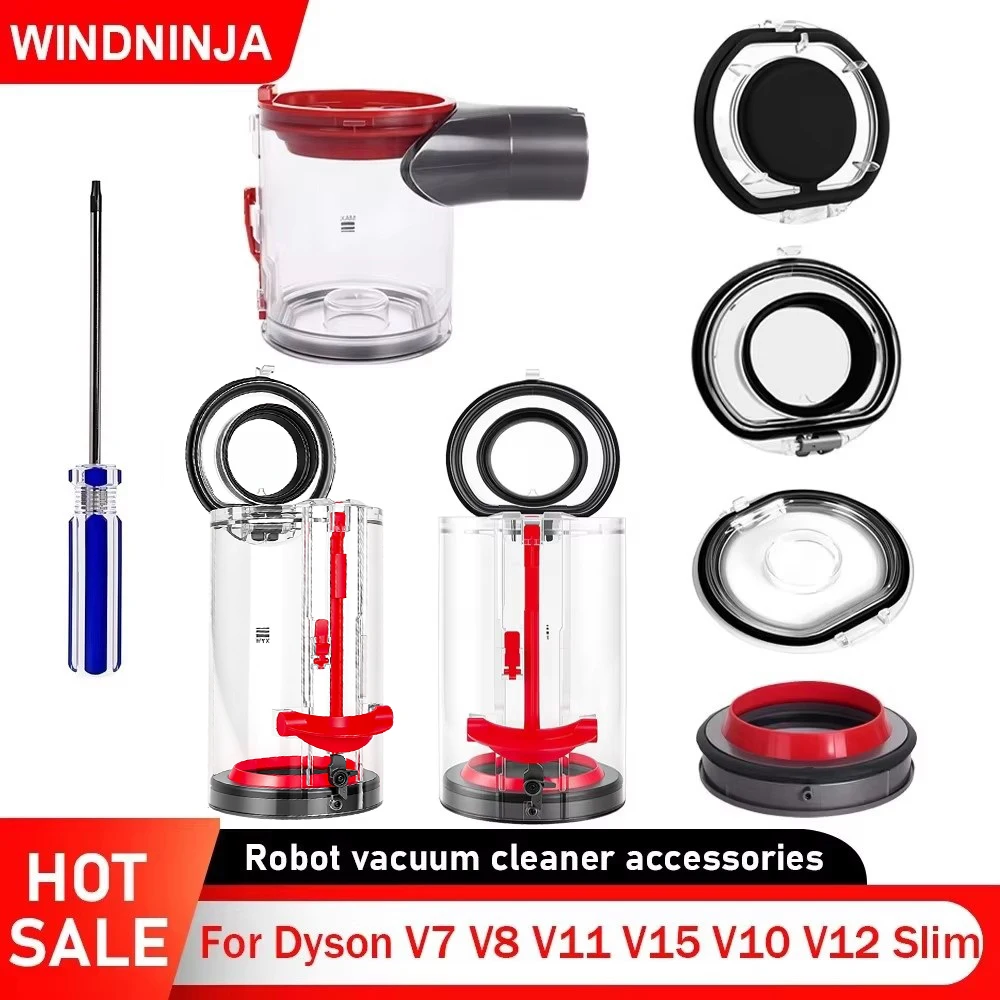 ダイソン V7 V8 V11 V15 V10 V12 スリム掃除機用ダストビン交換用キャニスタービンダストタンクシールリングとベース蓋部品