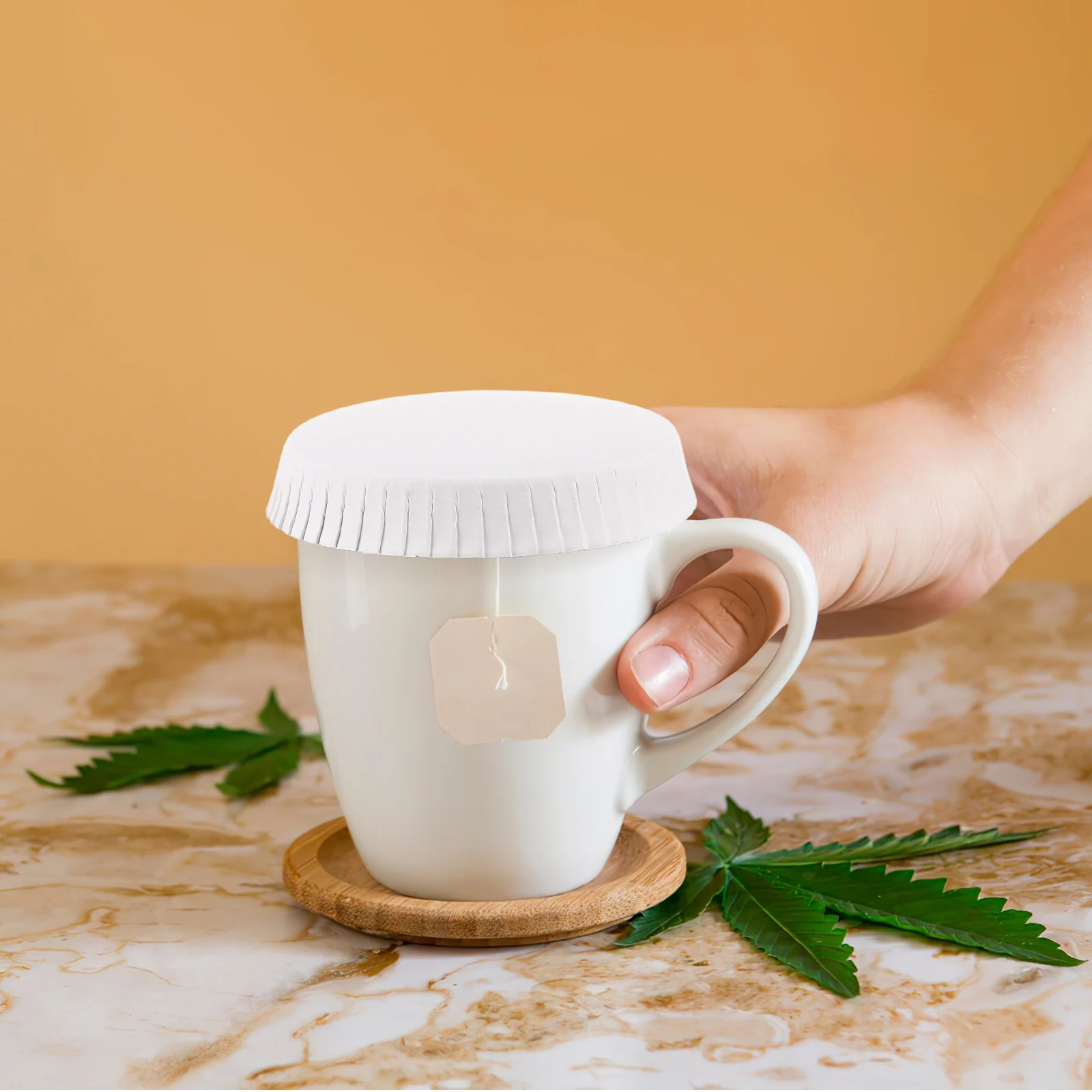 

100Pcs Disposable Paper Cup Lids for Coffee Cups Splash Resistant Covers Perfect for Restaurant Nail Salon Hygiene