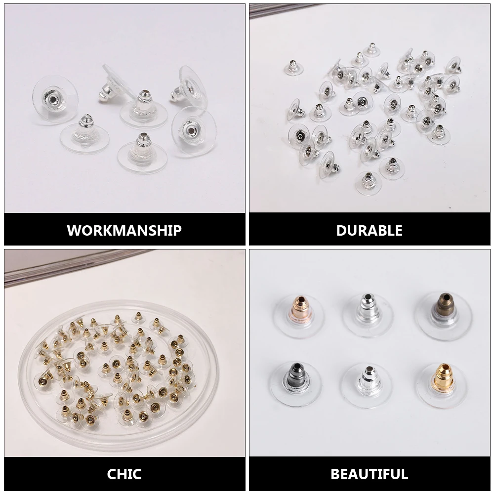 

300 Pcs Backs Stud Fixing Device Clips Stoppers DIY Iron Safety Jewelry Accessories Ear Back Stoppers Making Materials