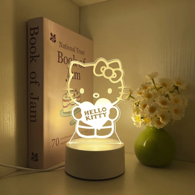 Sanrio  Anime Figures Toys Lamp Cinnamoroll Night Light Kawaii Room Decor Valentine’s Gift Grils Birthday Gifts