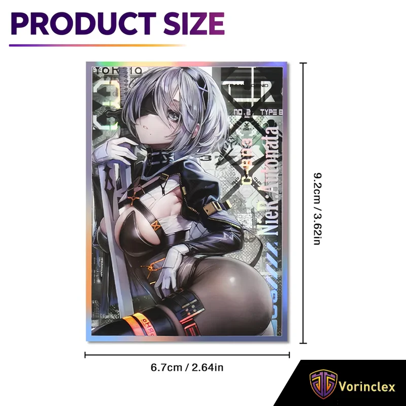 60PCS 67x92mm Nier Holographic Anime Card Sleeves Standard Size TCG Card Protector MTG PTCG Trading Card Waifu Sleeves