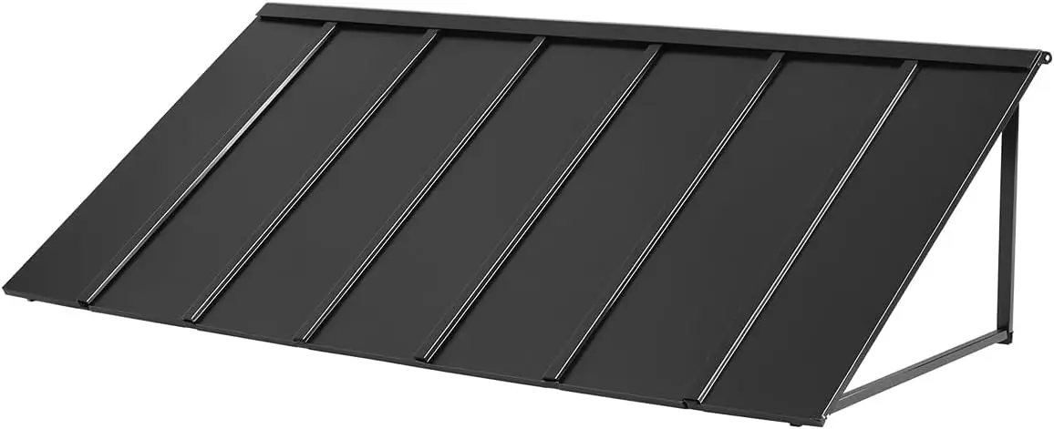 Fixed Metal Awning 80 x 36 in, Window Awning Door Canopy, Stable Triangle Steel Frame Exterior Awnings Rain, and Snow Sunlight Protection for Door Entrance, Windows, Porches, Balconies
