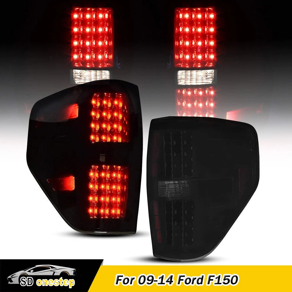 

Pickup Smoke Rear Brake Lamps LED Tail Lights For 09-14 Ford F150 L&R