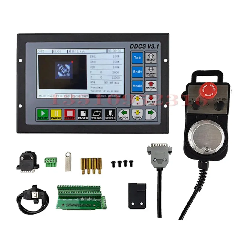 Cnc Offline Controller Ddcsv3.1/Ddcsv4.1 3axis/4axis Control System G-code Usb Interface Metal Housing With E-stop Mpg Handwheel