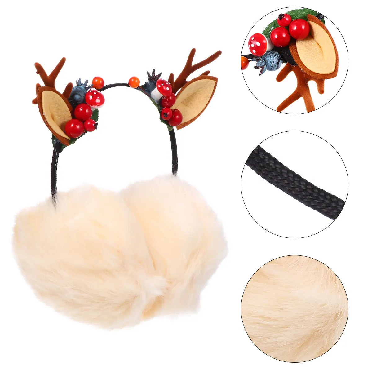 

Christmas Ear Muffs Headband Has Winter Headbands for Women Cold Weather Tail Man