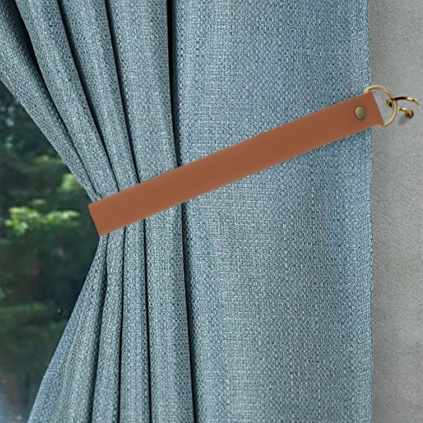 

1 set 1 Set Of Pu Curtain Tiebacks Window Drape Binding Rope For Home Decor Indoor Outdoor Use Adjustable Strap