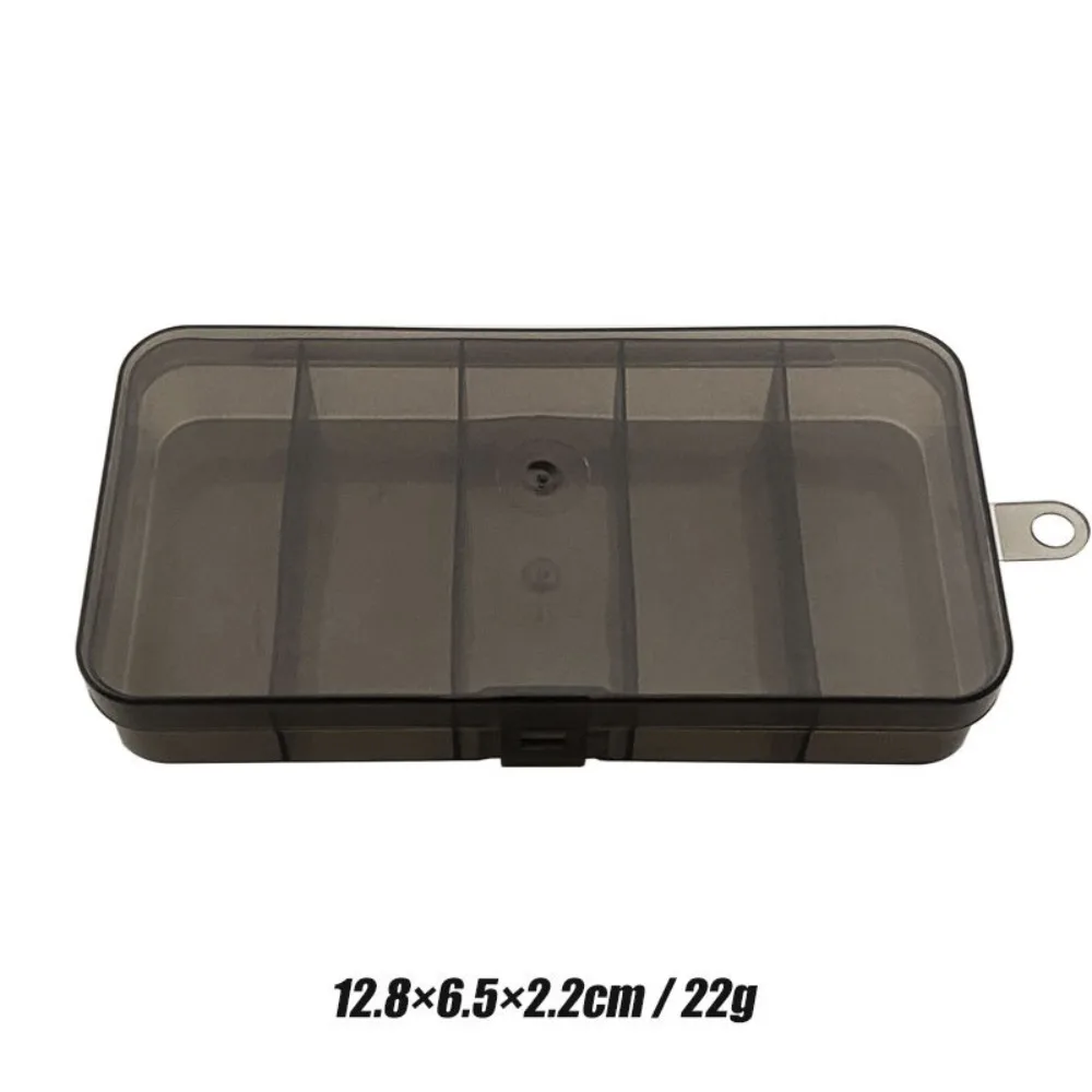 Plastic Luya Fishing Gear Box Portable Transparent Hangable Fish Bait Storage Box 5 Grids Fishing Tool Case Fishing