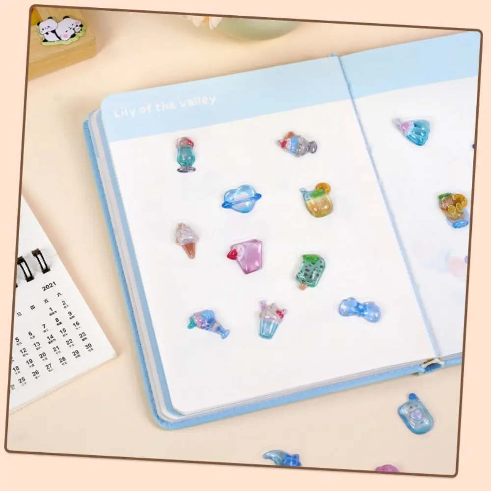 Swaying Effect 3D Capsule Stickers Cute Design Shake Function Cartoon Capsules Liquid Motion 3D Effect Diary Relief Stickers