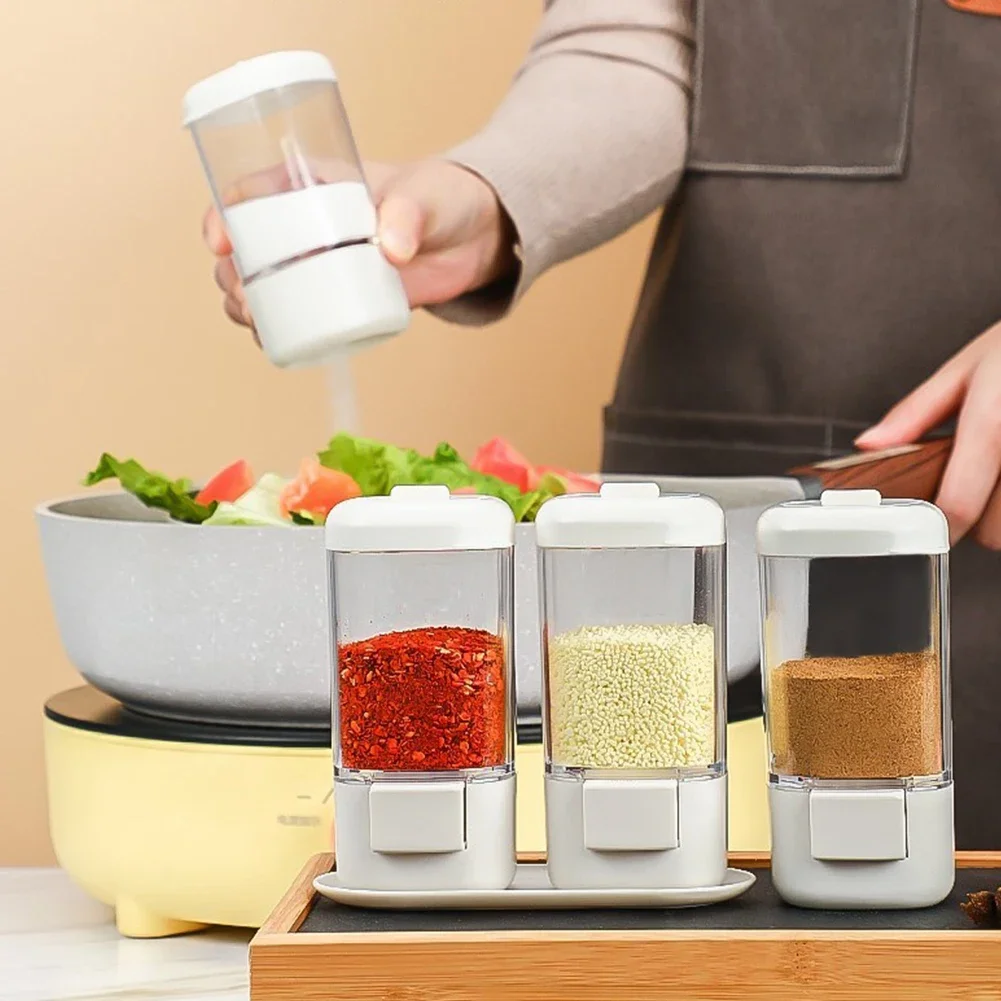 2g Metering Salt Shaker Push Type Salt Dispenser Salt Tank Sugar Bottle Shaker canister Quantitative Salt Shaker Moisture-proof