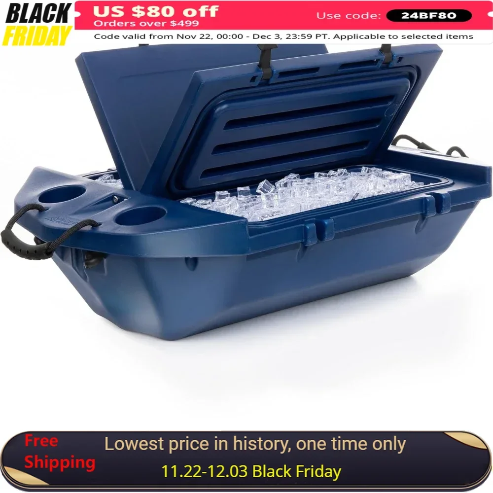 40QT Party Ice Cooler Table, Amphibious Hard Shell Design, Dry Storage Vessel, Floating Ice Cooler Table