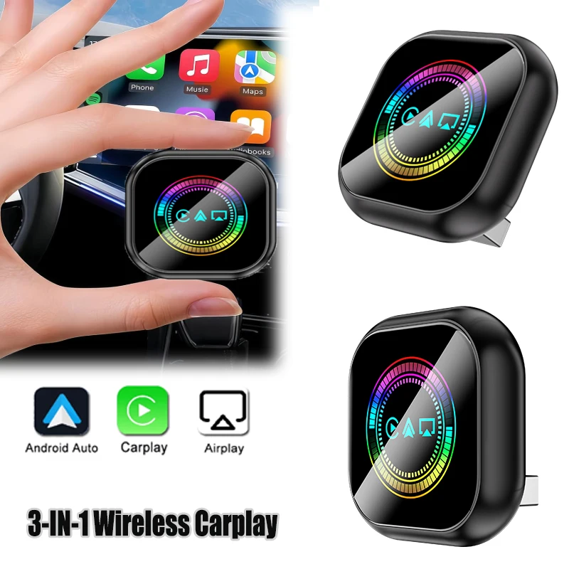 

Обновленный беспроводной адаптер Carplay Mirror Link 3 в 1, 2,4/5 ГГц Wi-Fi и Bluetooth 5.0 Mini AI BOX для автомобилей OEM Plug and Play