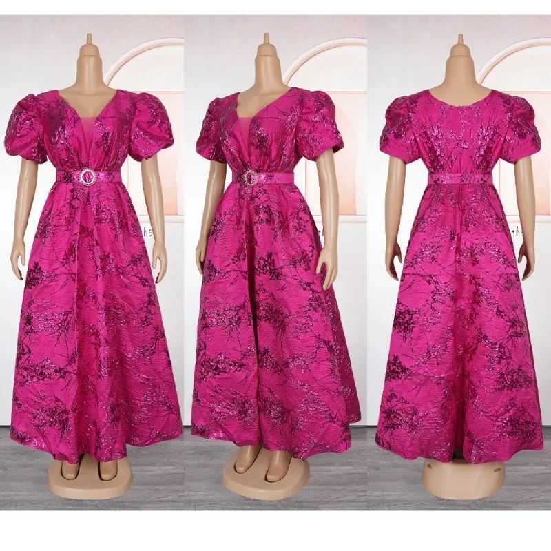 

African Clothes For Women Dress 2026 New Fashion Wedding Party Dress Vintage Summer Gown Casual Puff sleeves Maxi Vestidos
