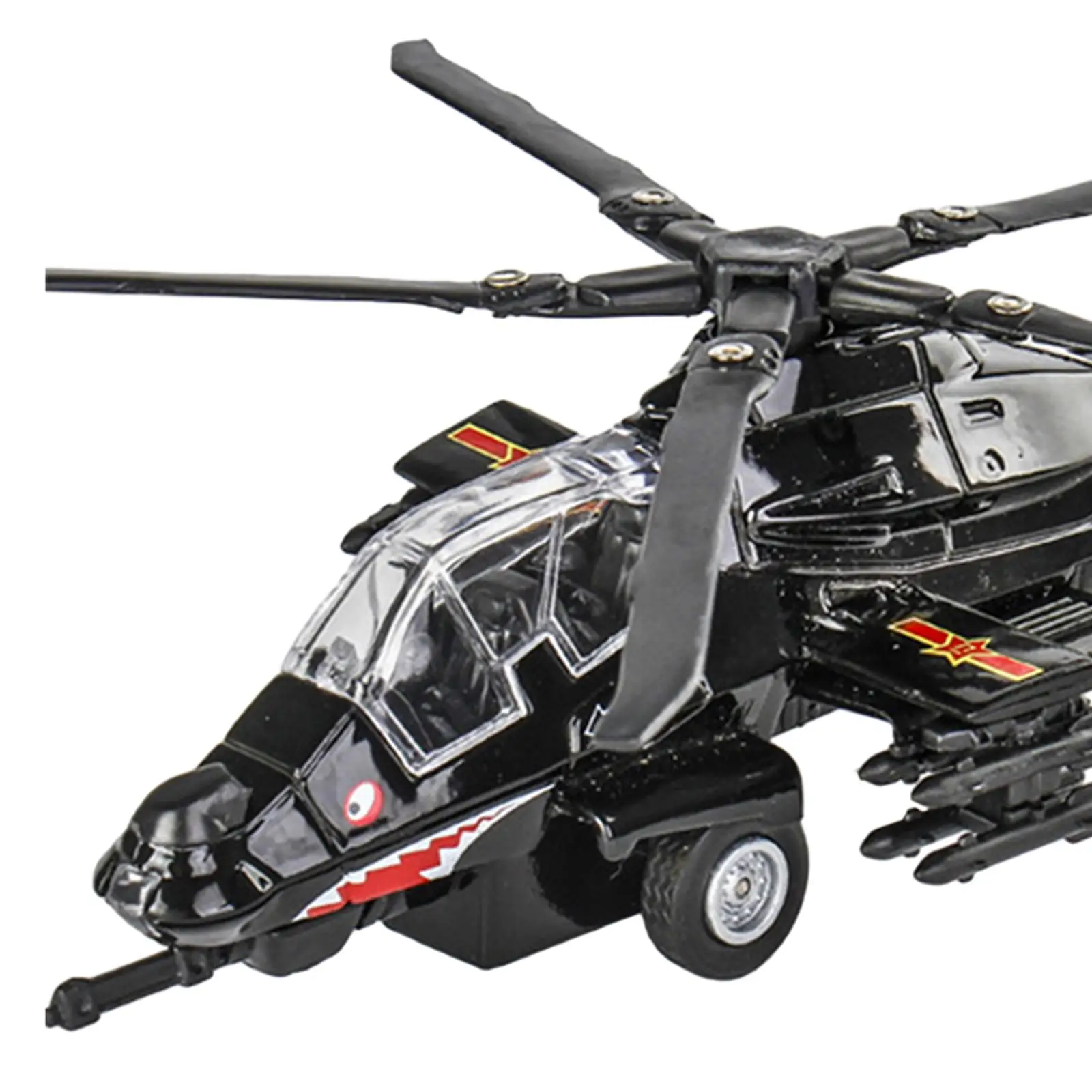 Alloy Aircraft Helicopter with Sound Light Pull Back Function for Kids Pretend Play Toy Vehicle