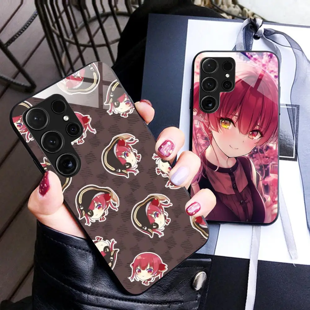 

Holo Houshou Marine Mobile Phone Case for Samsung Galaxy A56 55 54 53 52 51 36 35 34 23 16 15 5G Glass Colorful Cover Pretty
