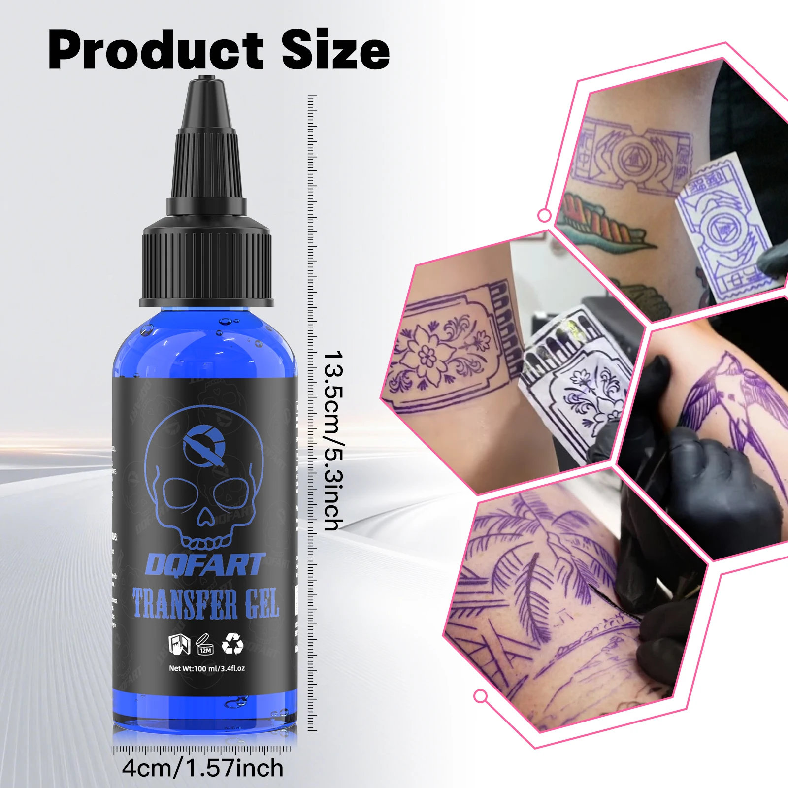 DQFART High Quality 100ml Tattoo Transfer Gel Tattoo stencils Gel Large Capacity Fast transfer Gel Not Easy To Erase Accessories