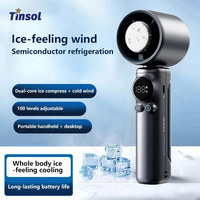 Handheld high-speed electric fan 100 wind power infinitely adjustable speed convenient turbo fan 4000mAH with chilling function