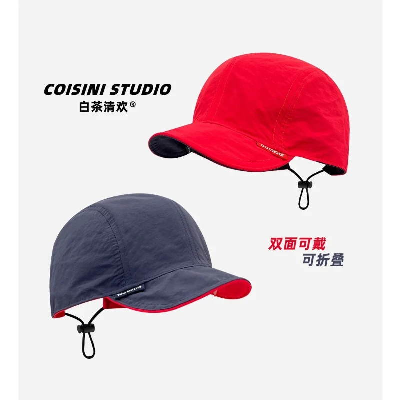 Cappello da pescatore reversibile - Berretto da baseball leggero e pieghevole con protezione solare ad asciugatura rapida per esterni