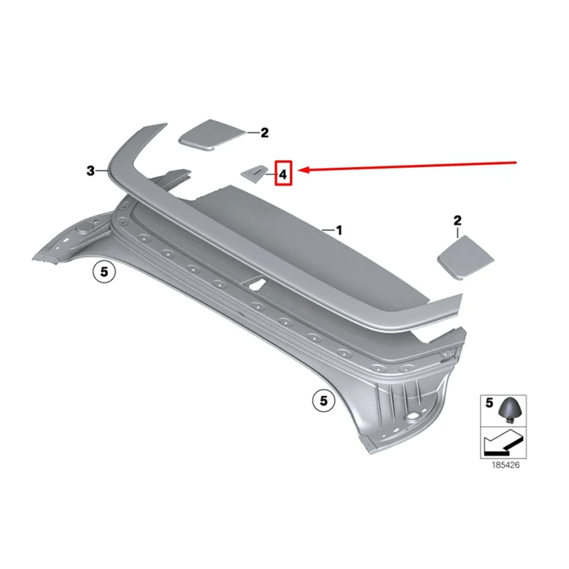 For BMW Z4 E89 Convertible Top Stowage Compartment Trim Panel Bracket 54377247854 Replacement Parts 1 PCS